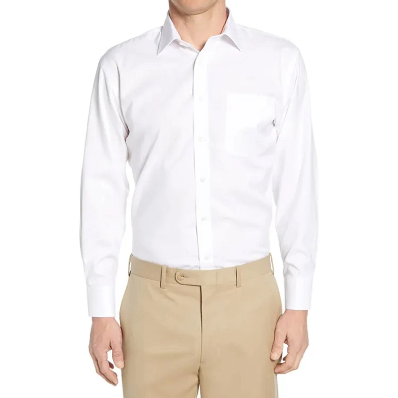 100% Bamboo Fiber Long Sleeve Men Formal Shirt Solid Slim Fit Male Social Casual Business Men Dress Shirts Plus Size Men′s Shirt