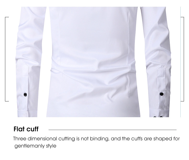 OEM Custom Men′s Formal Shirts Business Casual Long Sleeve Plain Bamboo Fiber Dress Shirt for Men