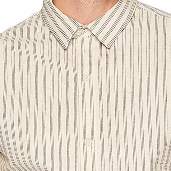 カスタムビジネスワークオフィスカジュアルストライプシャツ安い長袖プラスサイズ社会フォーマルドレスシャツ男性のための